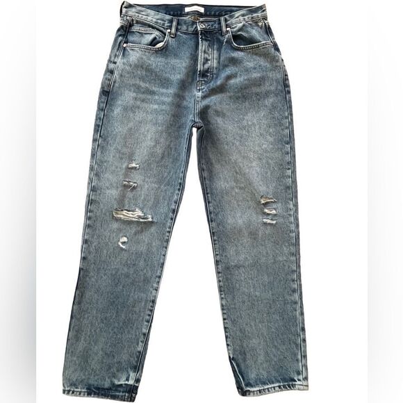 New with tags Betro Simone Mom distressed straight leg jeans w/ button fly sz 31 - Picture 1 of 10